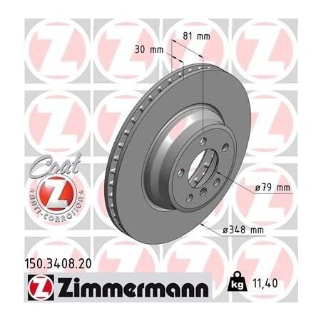 Zimmermann Brake Disc - Standard/Coated, 150340820 150340820